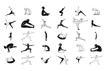 yoga pose vector illustration SVG bundle