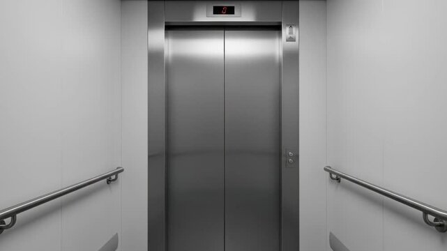 Modern elevator interior design and architecture showcasing clean lines and white color palette design 4k video.