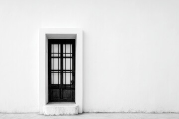 isolated window or door on white backdrop offers minimalistic and clean image with abundant copy space