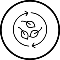 Leaf Recycle Line Icon Style