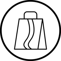 Paper Bag Line Icon Style