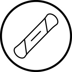 Snowboard Line Icon Style