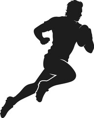 Silhouette of Athletic Man Running with Speed – Vector Illustration for Sports, Fitness, Sprinting, Motion, Workout, and Performance Design
