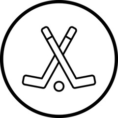 Ice Hockey Line Icon Style