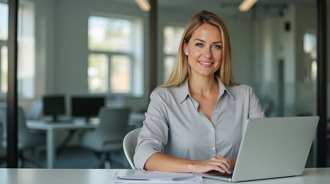 businesswoman working on laptop