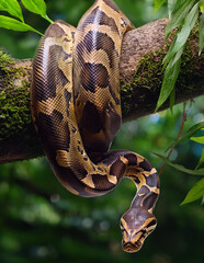 close up of a python
