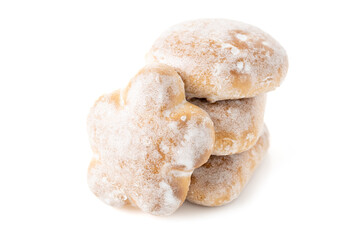 Gingerbread Cookies Isolated on White Background