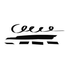 Abstract Calligraphic Swirl with Bold Underline