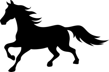 horse galloping through misty field.eps