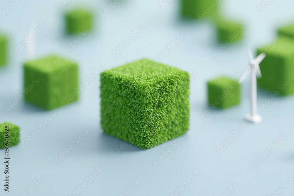 Aufkleber minimalistic close-up of sustainable technology components with clean design and abundant copy space