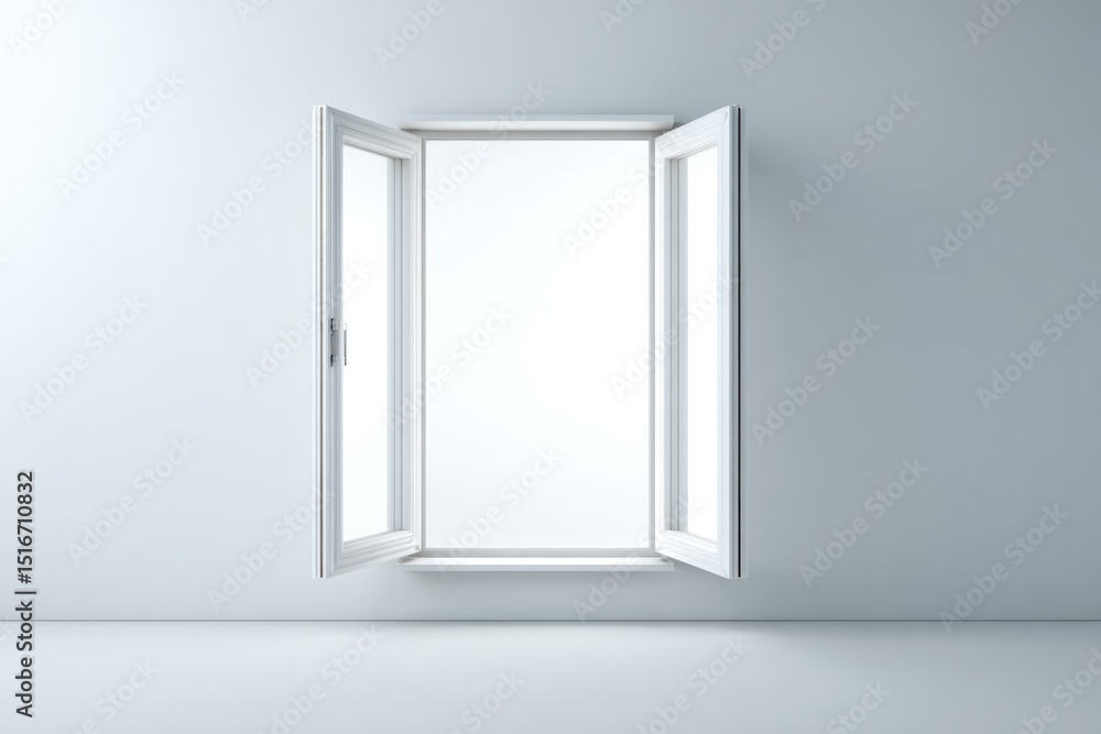 Aufkleber minimalistic isolated window or door against plain white background emphasizing clean lines and open