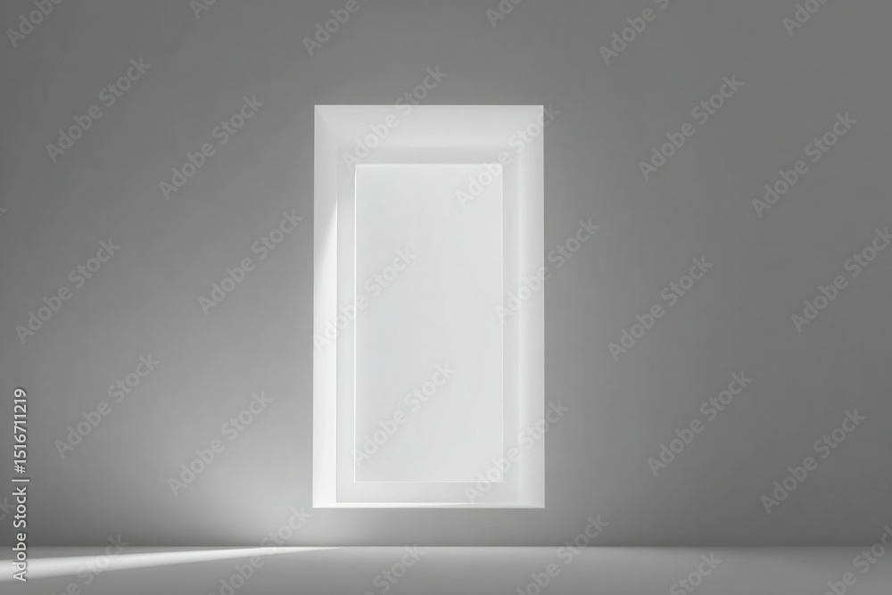 Aufkleber minimalistic isolated window or door against plain white background emphasizing clean lines and open