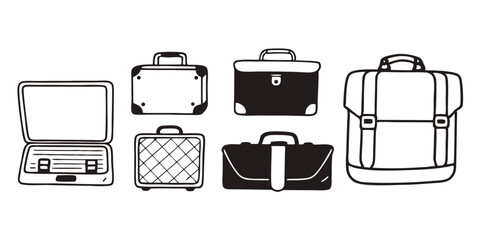 Collection of Stylish Handbags and Briefcases Laptop Bag, Suitcase, Portfolio, and More