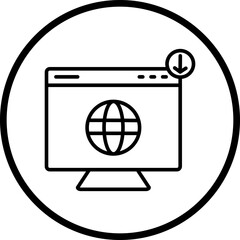 Webpage Download Line Icon Style