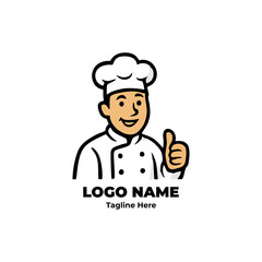 Chef logo, cooking badge, kitchen symbol, restaurant chef, food cartoon for restaurant branding, chef uniform icon, gourmet packaging, culinary illustration, chef vector art use