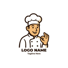 Chef logo, cooking character, culinary icon, chef identity, cartoon kitchen for restaurant mascot design, food service branding, gourmet food packaging, chef team vector, professional use