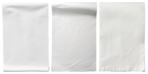 PNG Three sheets of crumpled white paper on a plain background element set on transparent background.