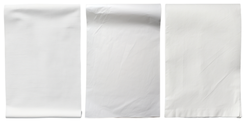 PNG Three sheets of crumpled white paper on a plain background element set on transparent background.