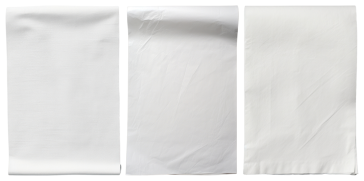 PNG Three sheets of crumpled white paper on a plain background element set on transparent background.
