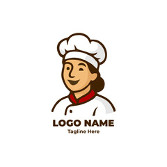 Character based chef logo illustration vector for culinary identity restaurant branding cooking school food business kitchen mascot design professional cartoon chef