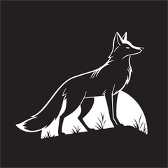 Fototapeta premium canning fox with black white combination