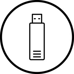Usb Drive Line Icon Style