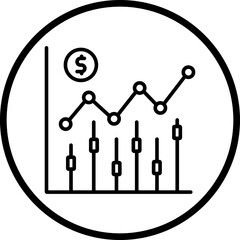 Stock Market Line Icon Style