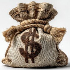 Isolated Money Bag with Dollar Sign A Clean Graphic Design Representing Financial Success in Business