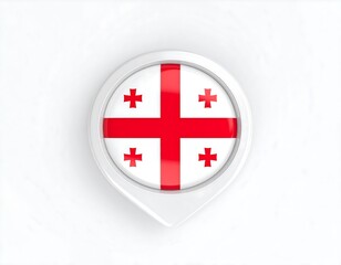 Flag of Georgia on a map marker