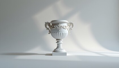 a large, ornate trophy sitting prominently against a white background