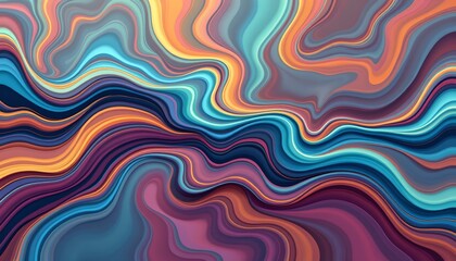 a vibrant abstract design with a psychedelic pattern of colors including blues, purples, and orange hues