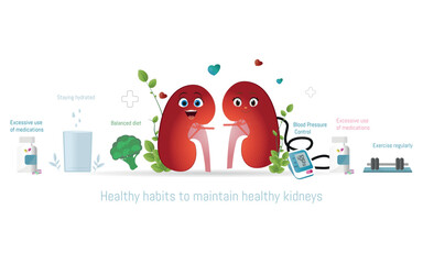 Maintaining healthy kidneys, hydration, diet, exercise, and medication control