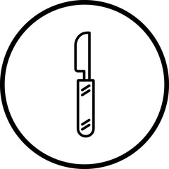 Knife Line Icon Style