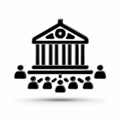 Connecting Community with Minimalist Bank Icons A Modern and Simplistic Financial Digital Art Concept