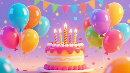 birthday video footage illustration