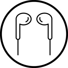 Earphones Line Icon Style
