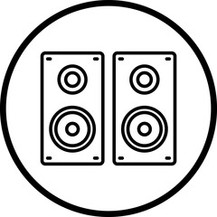 Fototapeta premium Speakers Line Icon Style
