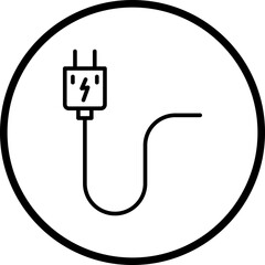 Power Plug Line Icon Style
