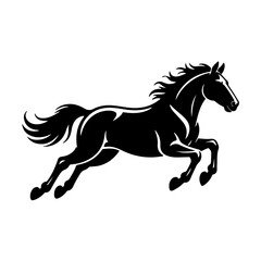 Obraz premium Elegant Black Horse Silhouette Art