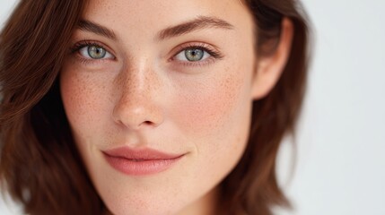 Obraz premium portrait of person with modern makeup blurred background emphasizing subject