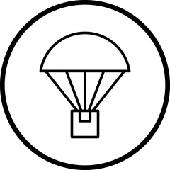 Parachute Delivery Line Icon Style