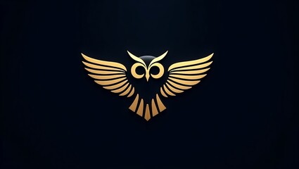 Obraz premium Cyber owl head in pastel lines, blending intelligence, night vision, and futuristic design with precision. Golden owl logo and Futuristic owl logo