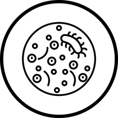 Obraz premium Bacteria Line Icon Style
