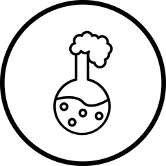 Chemical Reaction Line Icon Style