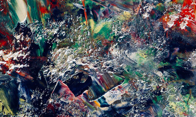 Abstract art background . Hand painting artwork on canvas .