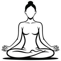 silhouette of yoga woman