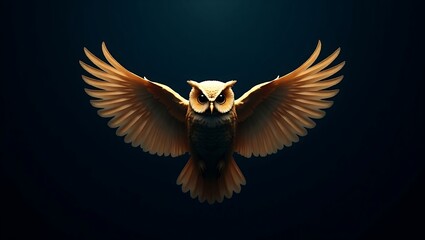 Cyber owl head in pastel lines, blending intelligence, night vision, and futuristic design with precision. Golden owl logo and Futuristic owl logo