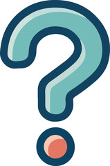 Naklejka premium Question Mark Vector Illustration – FAQ, Help, and Inquiry Symbol on White Background