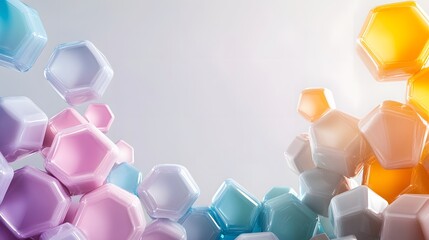 Abstract geometric shapes in pastel colors.