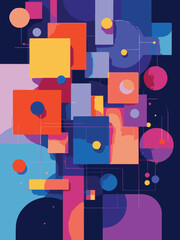 Obraz premium Colorful Geometric Art Blocks